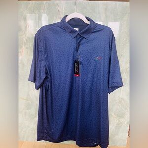 Greg Norman Collection Blue Performance Play Dry Polo Shirt NWT